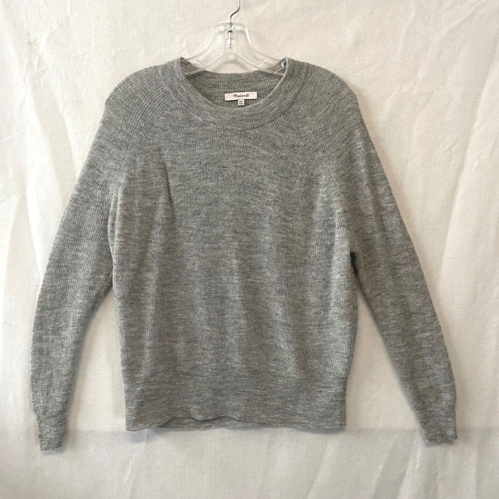 Madewell Womens Oversized Alpaca Blend Crew Neck Sweater XXS Gray Fair‎ Trade